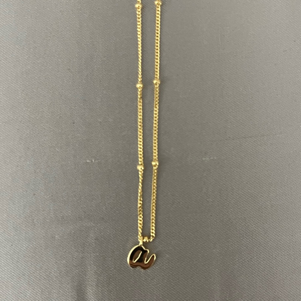 As New- Sterling Silver Gold Platted A Initial Necklace